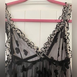 Sheer heart mesh night dress